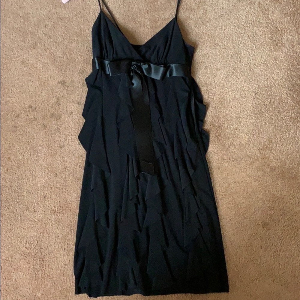 Ruffled cache cocktail dress